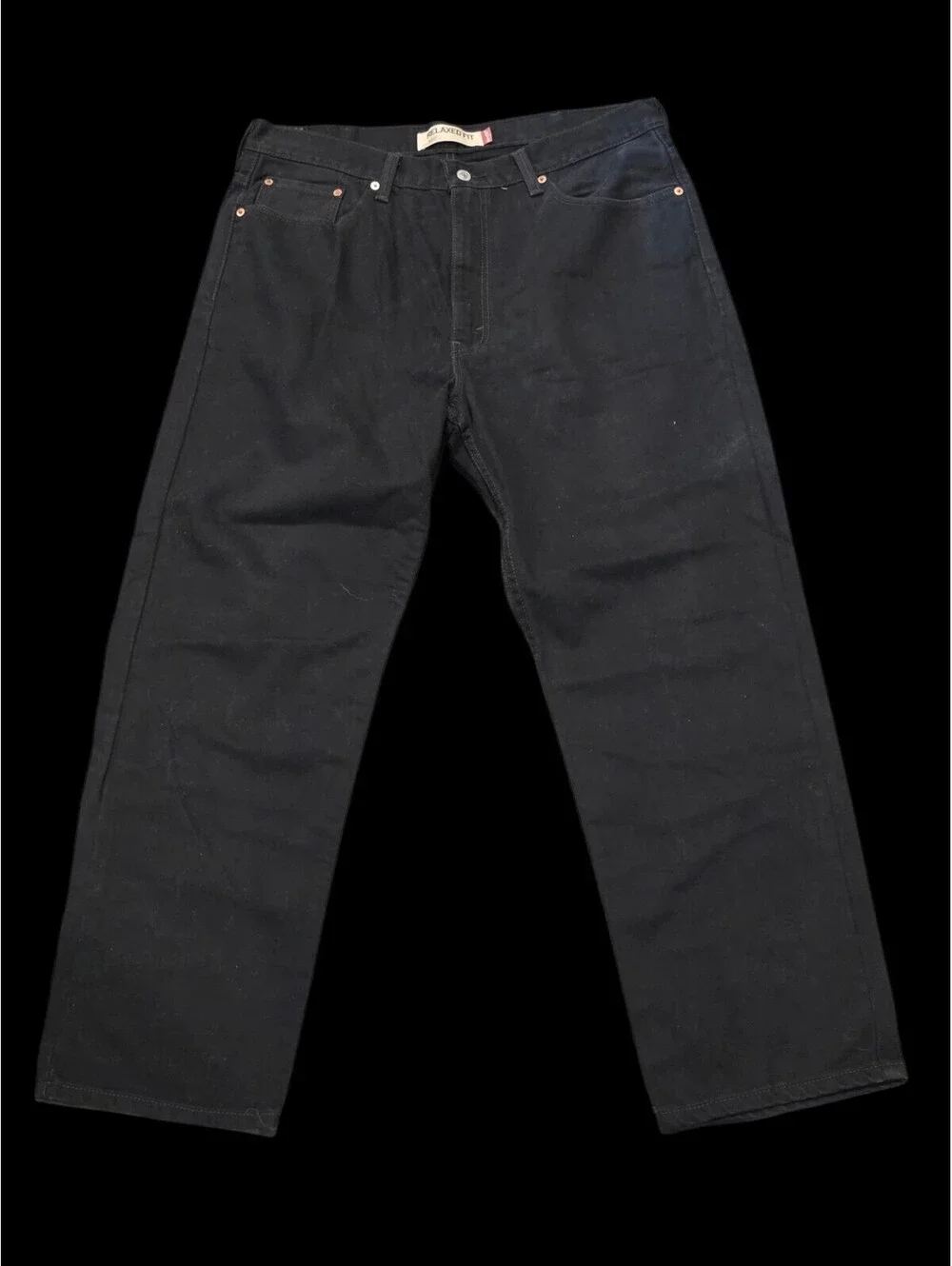 Vintage Levis 550 Mens Jeans 38x30 Black Batwing Tag Relaxed Fit Denim Mexico
